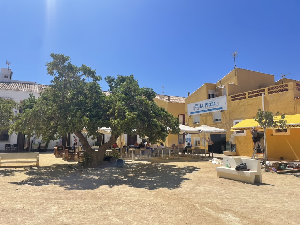 Centrum historycznego miasta Tabarca z kościołem i tradycyjnymi budynkami mieszkalnymi