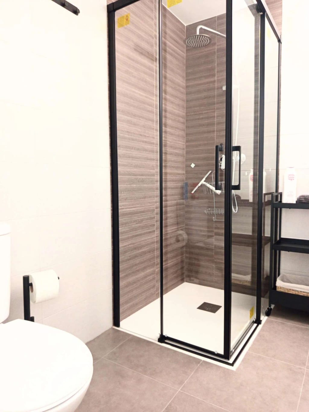 Apartment bathroom in a front-facing frame