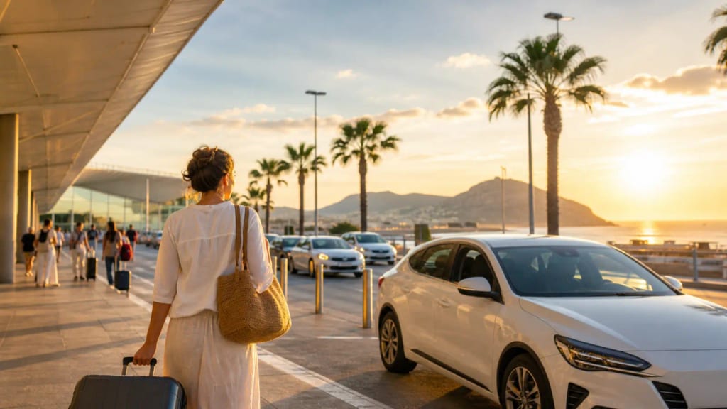Passenger pickup at Alicante Airport for a transfer to Gran Alacant