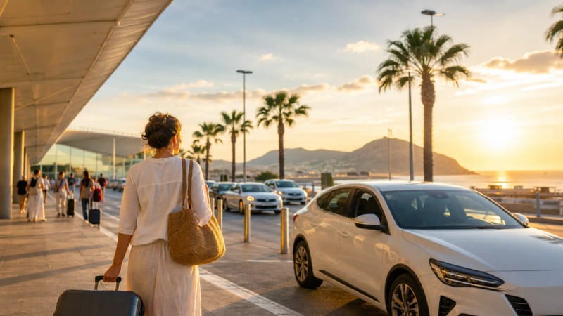 Passenger pickup at Alicante Airport for a transfer to Gran Alacant