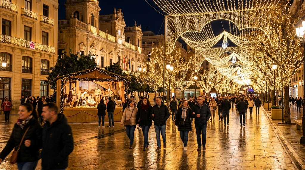 Iluminacje bożonarodzeniowe w Alicante — 2,6 mln diod LED na Avenida de la Constitucion