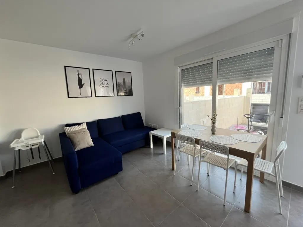 Apartment living room in a panoramic frame