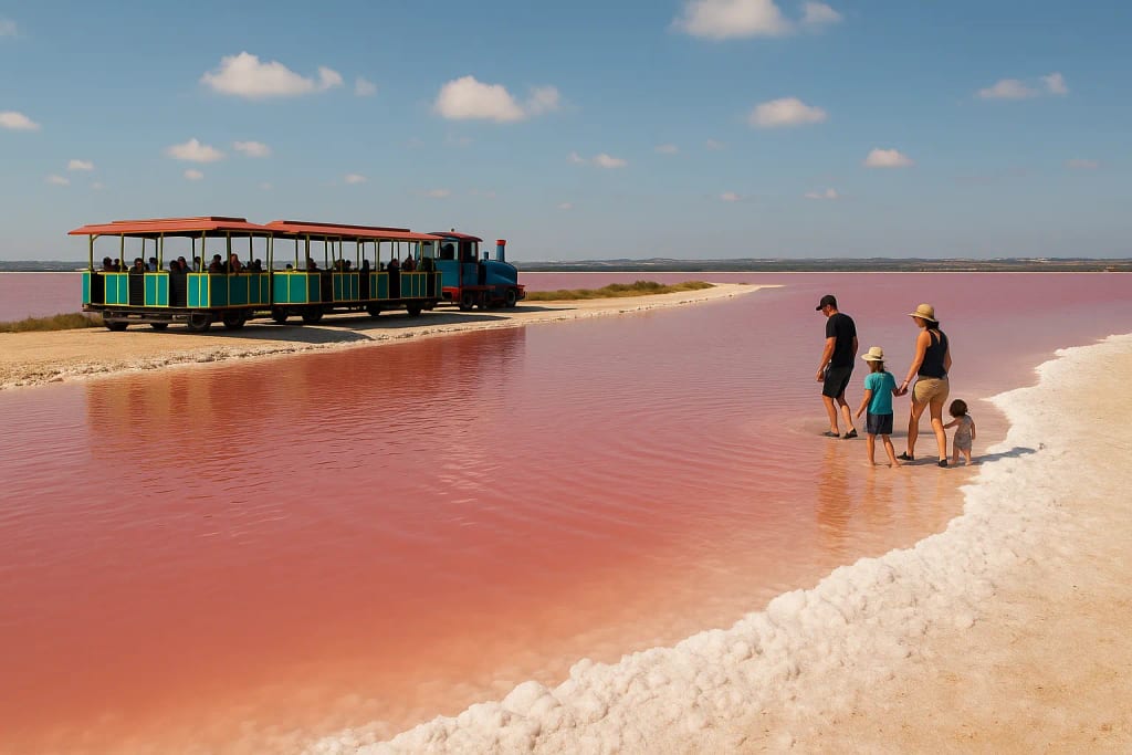 Różowe słone jezioro w Torrevieja - Laguna Salada